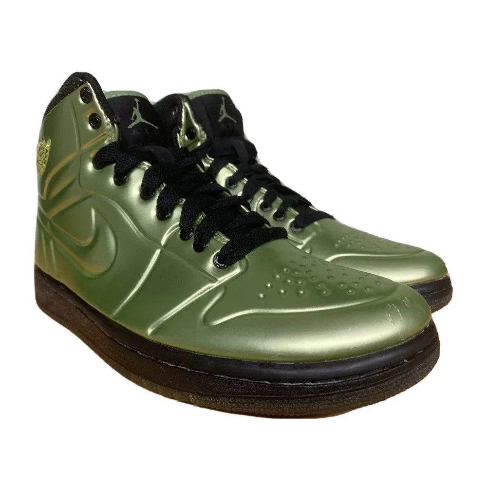 Size 8 Jordan Air Jordan 1 Anodized Green Spark Black 414823-301 Men's Sneaker